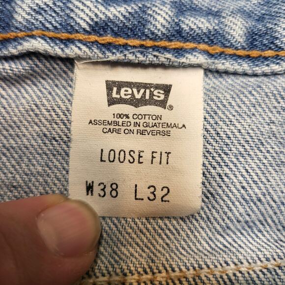 Vintage Levi's Jeans Mens 38x32 Blue Loose Fit 100% Cotton Five Pocket Denim - Picture 5 of 11